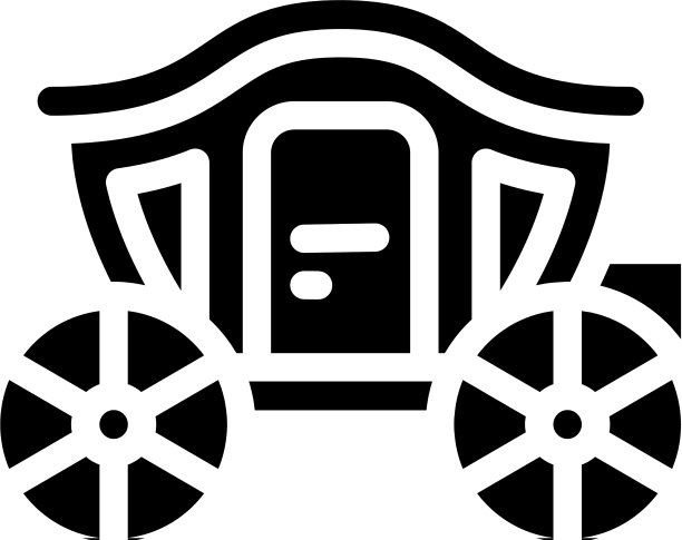 马车运输婚礼字形图标图片下载