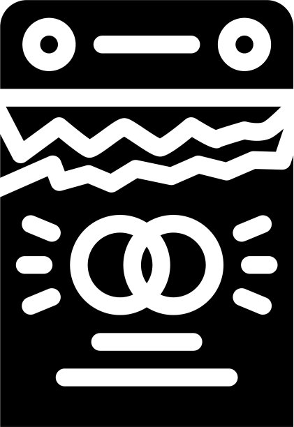 日历与婚礼日期字形图标图片下载