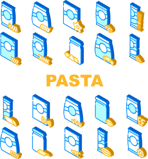 意大利面食品包装收集图标设置图片下载