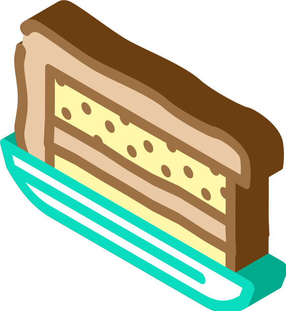 蛋糕碟食堂等距图标图片下载