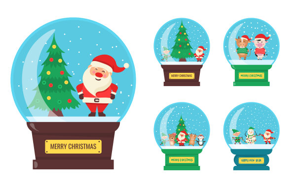 圣诞玻璃球或纪念雪花球图片下载