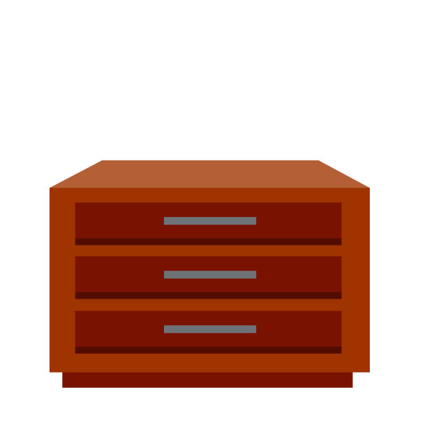 床头柜和床头柜。布朗木家具。平的孤立的插图。方形带抽屉衣柜图片下载
