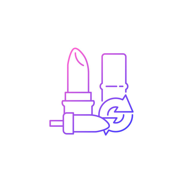 可填充唇膏梯度线性矢量图标图片下载