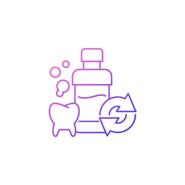 漱口水填充梯度线性矢量图标图片下载