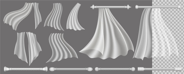 逼真的窗帘白色丝绸图片下载