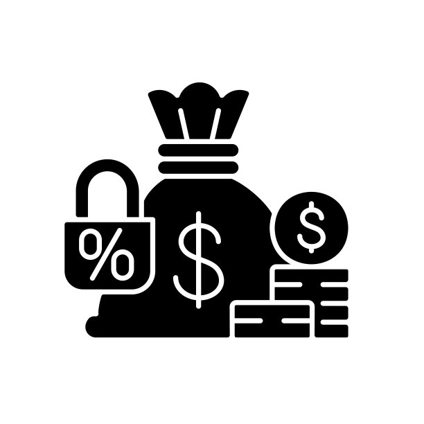 定期存款黑色字形图标图片下载