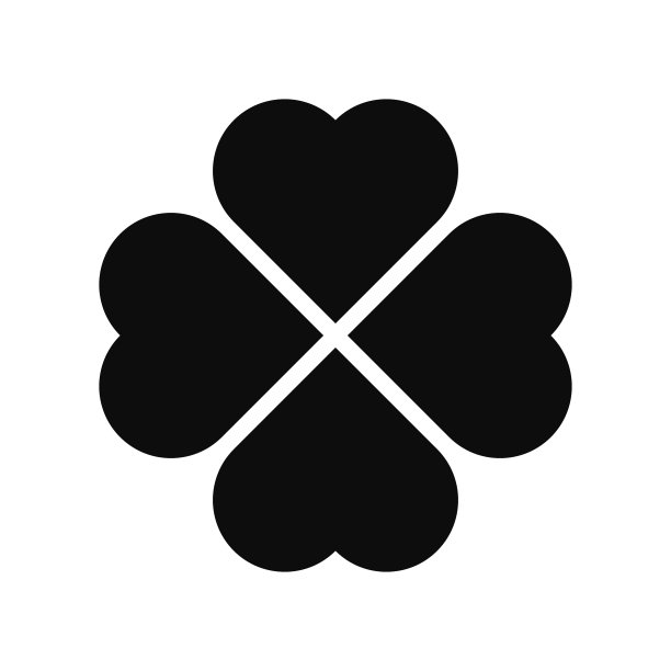 爱尔兰四翼三叶草黑色图标孤立在白色图片下载