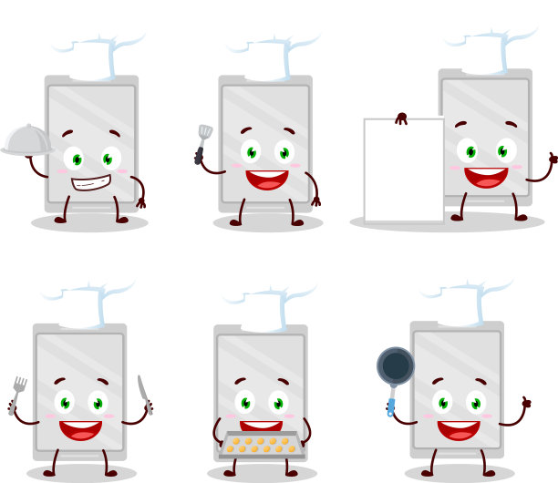 带有各种厨师表情符号的塑料托盘图片下载