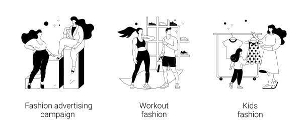 时尚广告活动抽象概念矢量插图。图片下载