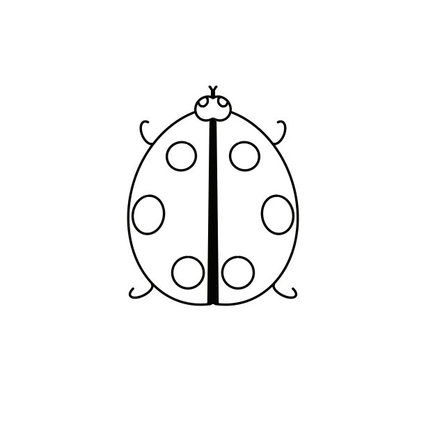 瓢虫涂鸦插图黑色和白色图片下载