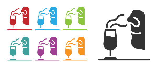 黑色侍酒师图标孤立在白色背景图片下载