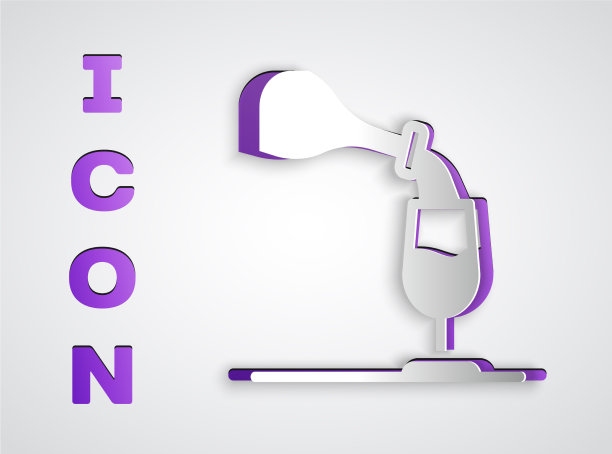 剪纸品酒，品尝图标孤立图片下载