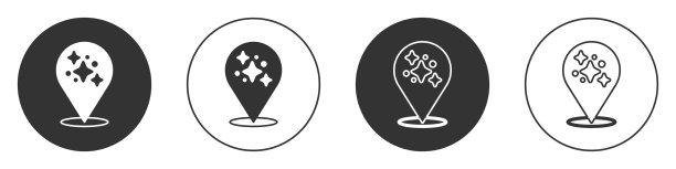 黑色家居清洁服务概念图标孤立图片下载