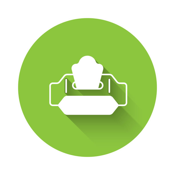 白色湿擦拭包图标隔离与长阴影图片下载