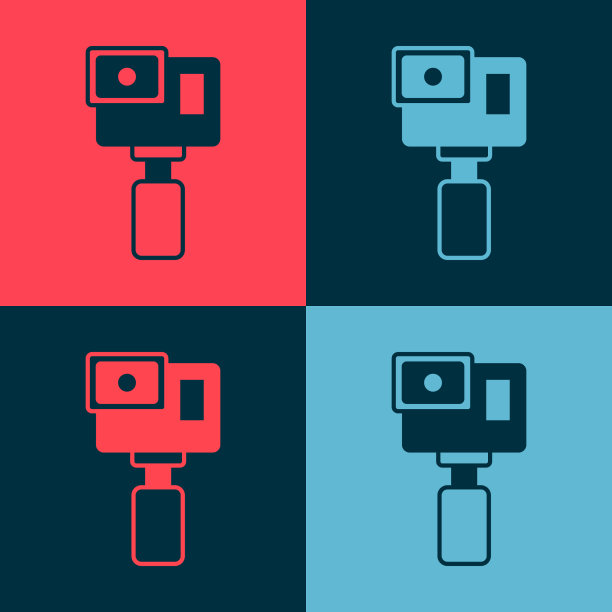 波普艺术行动极端相机图标孤立上图片下载