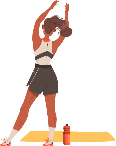 年轻女子性格伸展做运动和图片下载