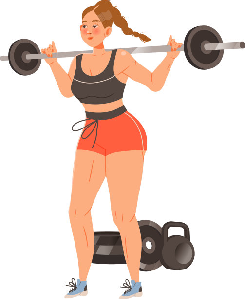 年轻女子举重的角色图片下载