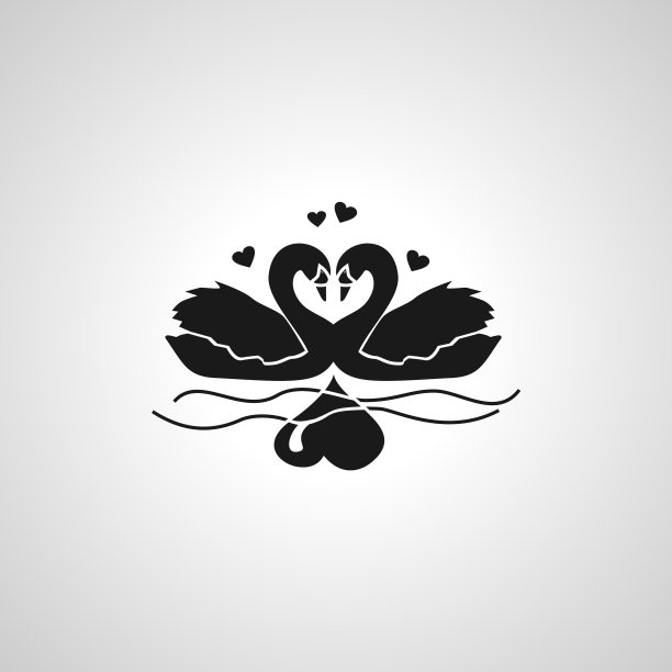 爱天鹅孤立的简单图标图片下载