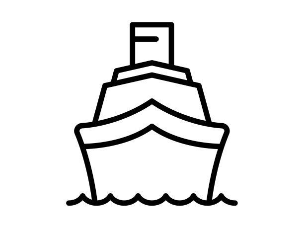 巡洋舰单孤立图标与轮廓图片下载