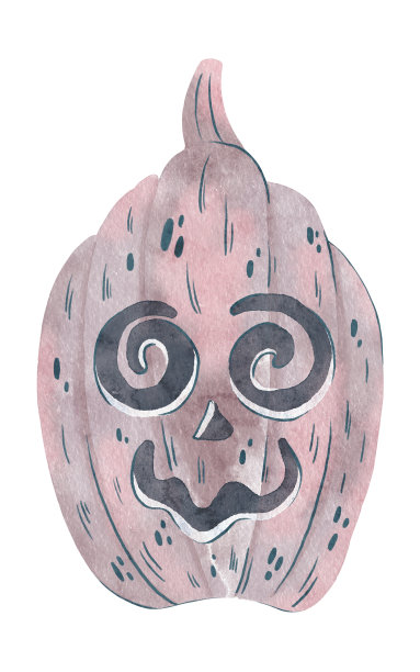 万圣节南瓜。可爱的水彩画南瓜孤立在白色上图片下载