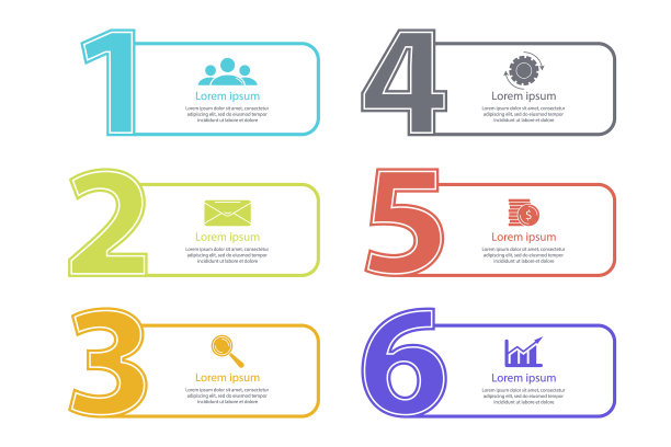 带数字的商业信息图形模板设计图片下载