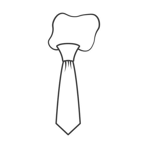 领带图标。简单的线性形象是商务着装的一个元素。白色背景上的孤立向量。图片下载