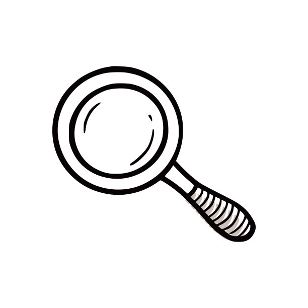 放大镜玻璃元素。画素描图片下载