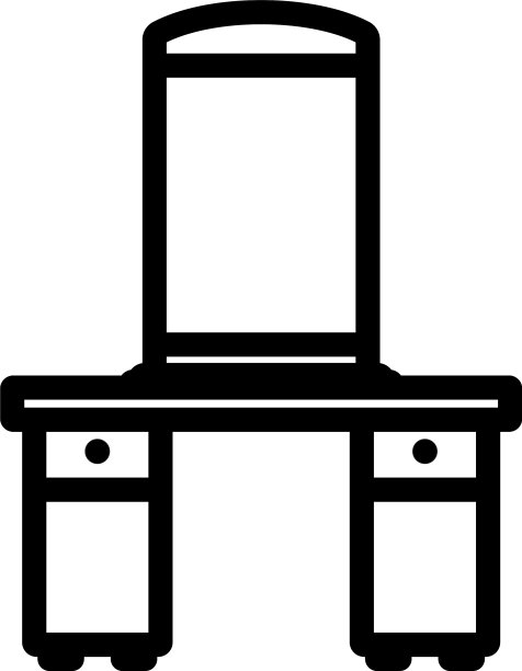 带镜子图标的梳妆台图片下载