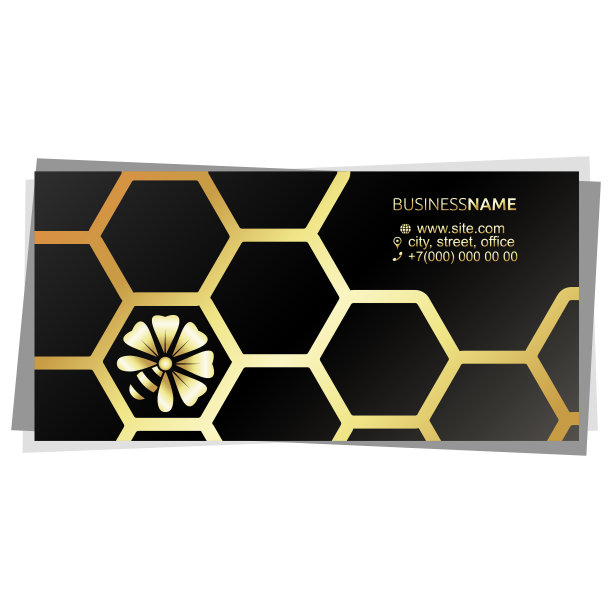 蜜蜂上花金色养蜂人名片图片下载