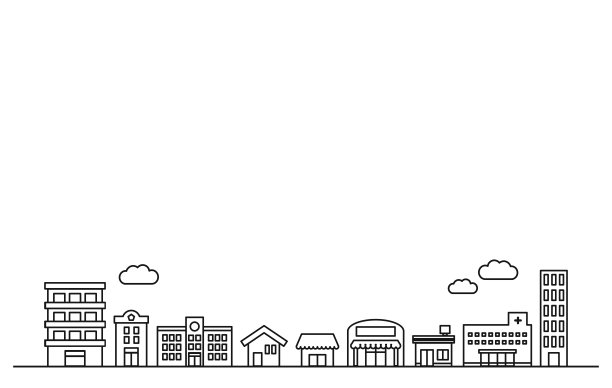 建筑图标。它是轮廓向量。图片下载