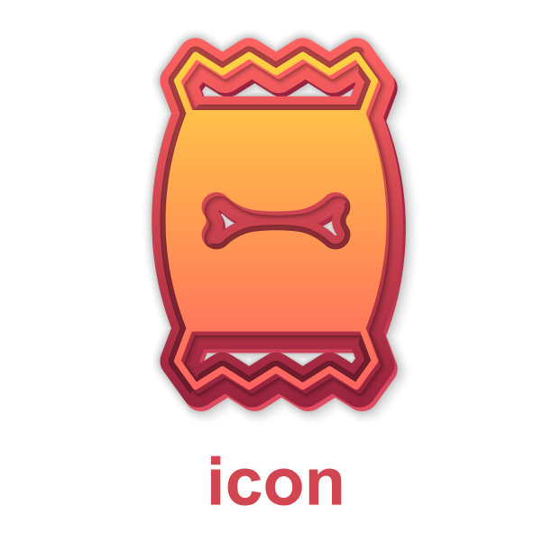 金袋食品为宠物图标隔离白色图片下载