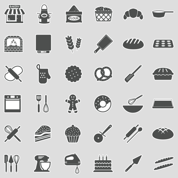 面包店图标。贴纸设计。矢量插图。图片下载