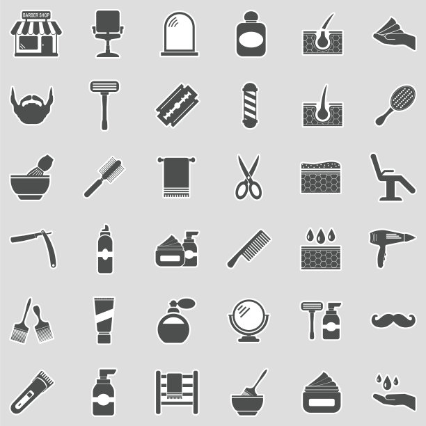 理发店图标。贴纸设计。矢量插图。图片下载