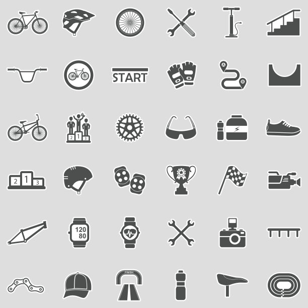 骑自行车图标。贴纸设计。矢量插图。图片下载