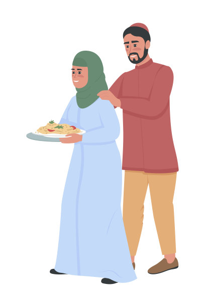 快乐情侣享用晚餐2.5D矢量人物图片下载