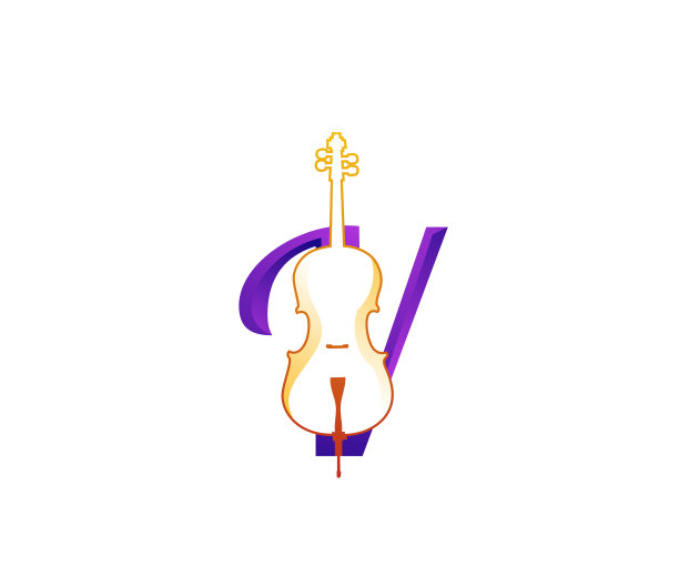 小提琴字母v图标图片下载