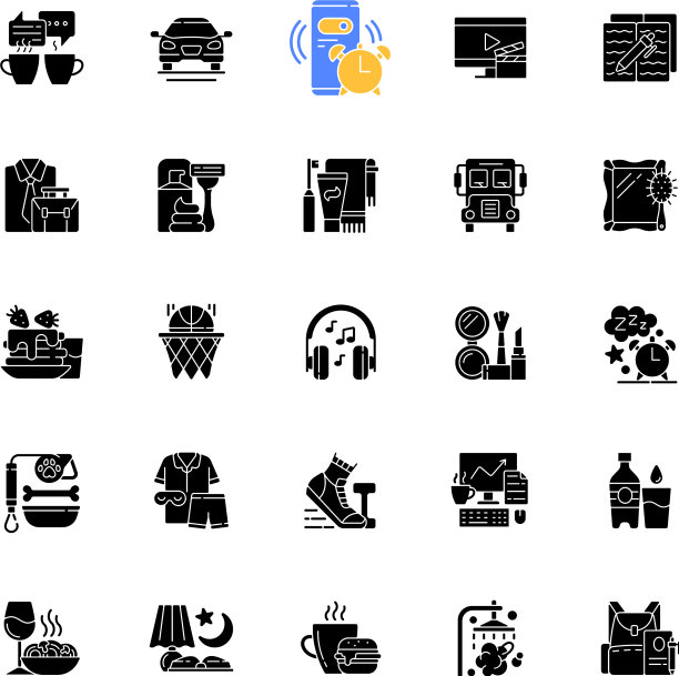 日常日常的黑色字形图标设置为白色图片下载