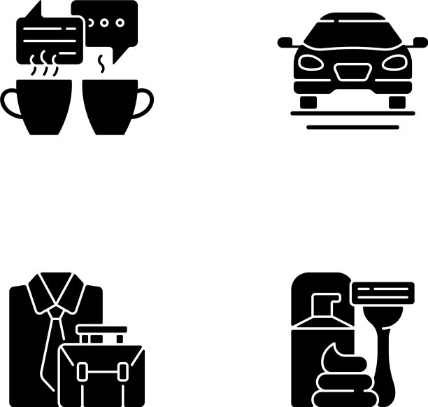 日常活动中黑色的字形图标设置为白色图片下载