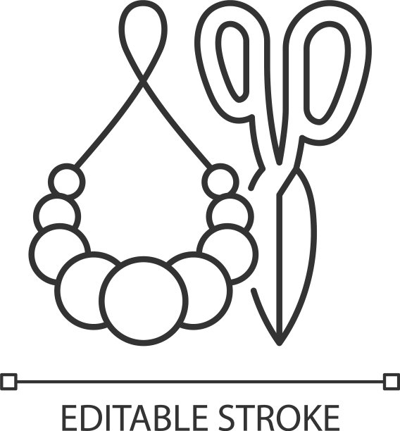 手工花球珠宝线性图标图片下载