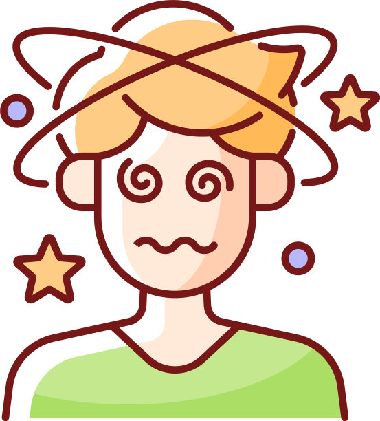 头晕和困惑的RGB颜色图标图片下载