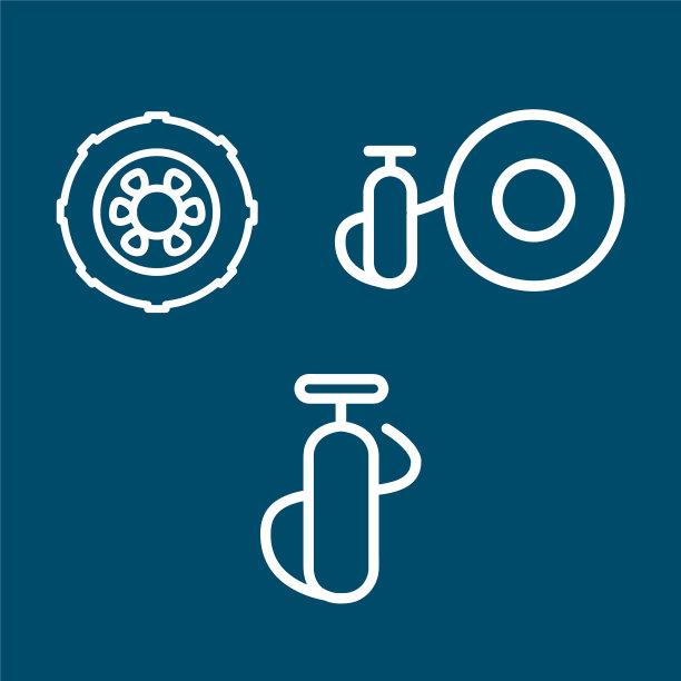 充气轮胎汽车车轮汽车线图标设置充气图片下载