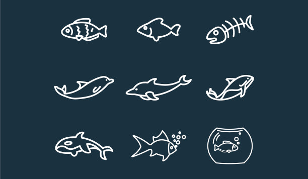 海鱼线图标设置与鲨鱼海豚杀手图片下载