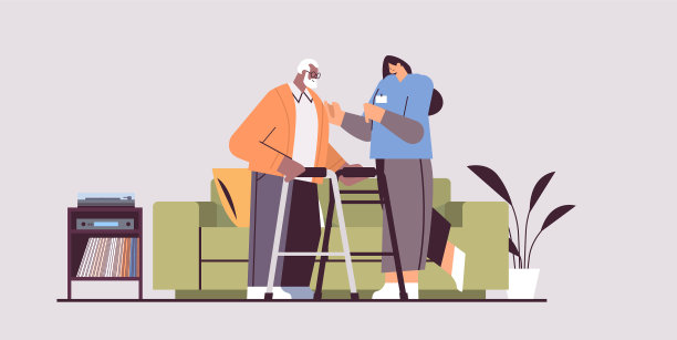 护士或志愿者支持老年男子图片下载