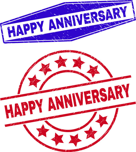 周年纪念快乐，圆形纹理徽章图片下载