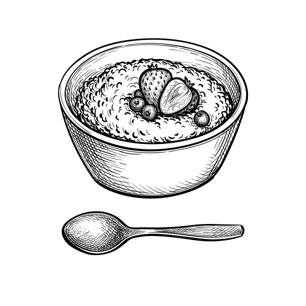 墨水素描燕麦片图片下载