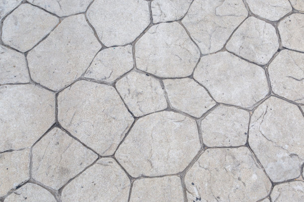 瓷砖水泥六角形城市广场，石材灰色背景图片下载