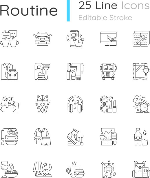 每日例行线性图标设置图片下载