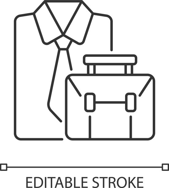 正式服装和公文包线性图标图片下载