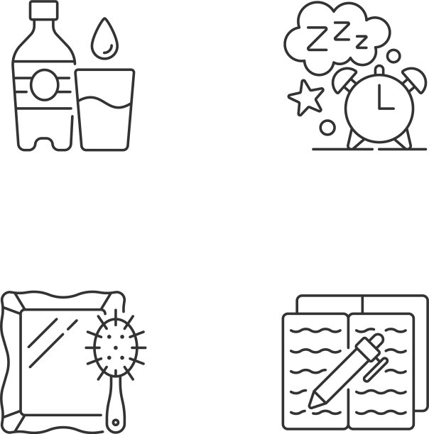 每日计划和例行线性图标设置图片下载