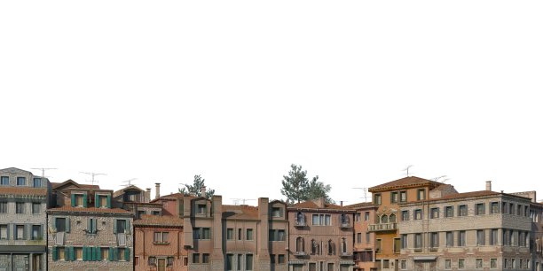 城市景观3d插图孤立在白色背景图片下载